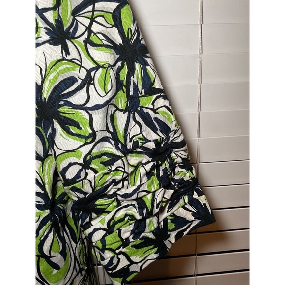 Trenz by‎ Lauren G Blazer Floral Print Open Front Ruched Sleeve Jacket 2X - Picture 5 of 13